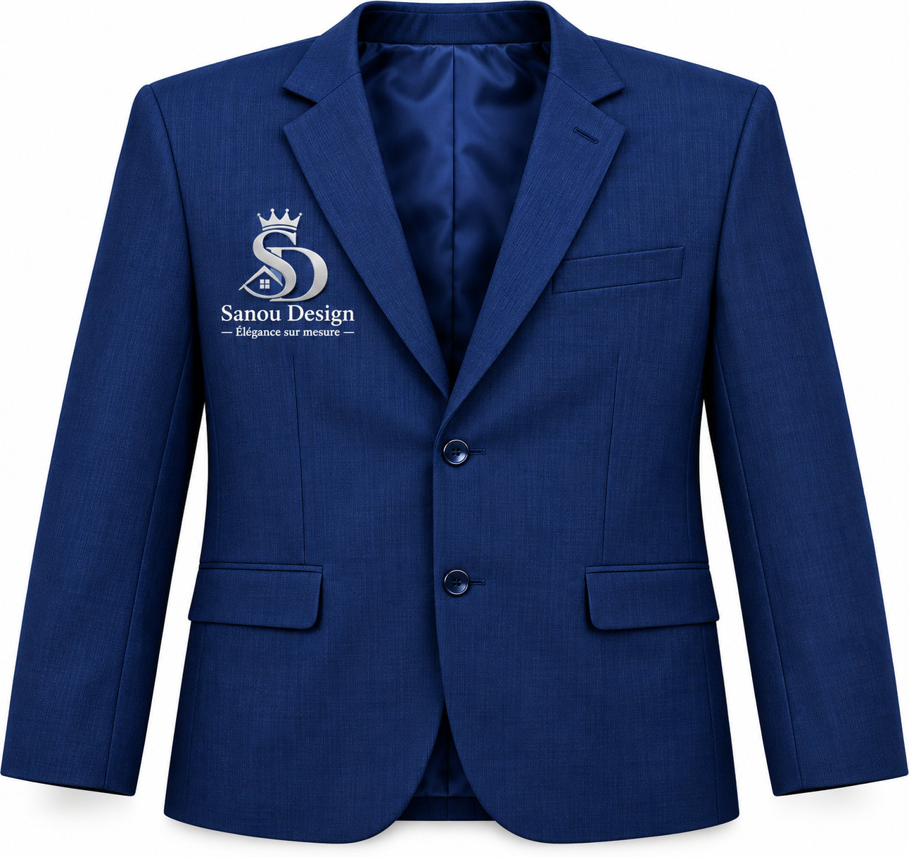 Blazer bleu marine confectionné par Sanou Design