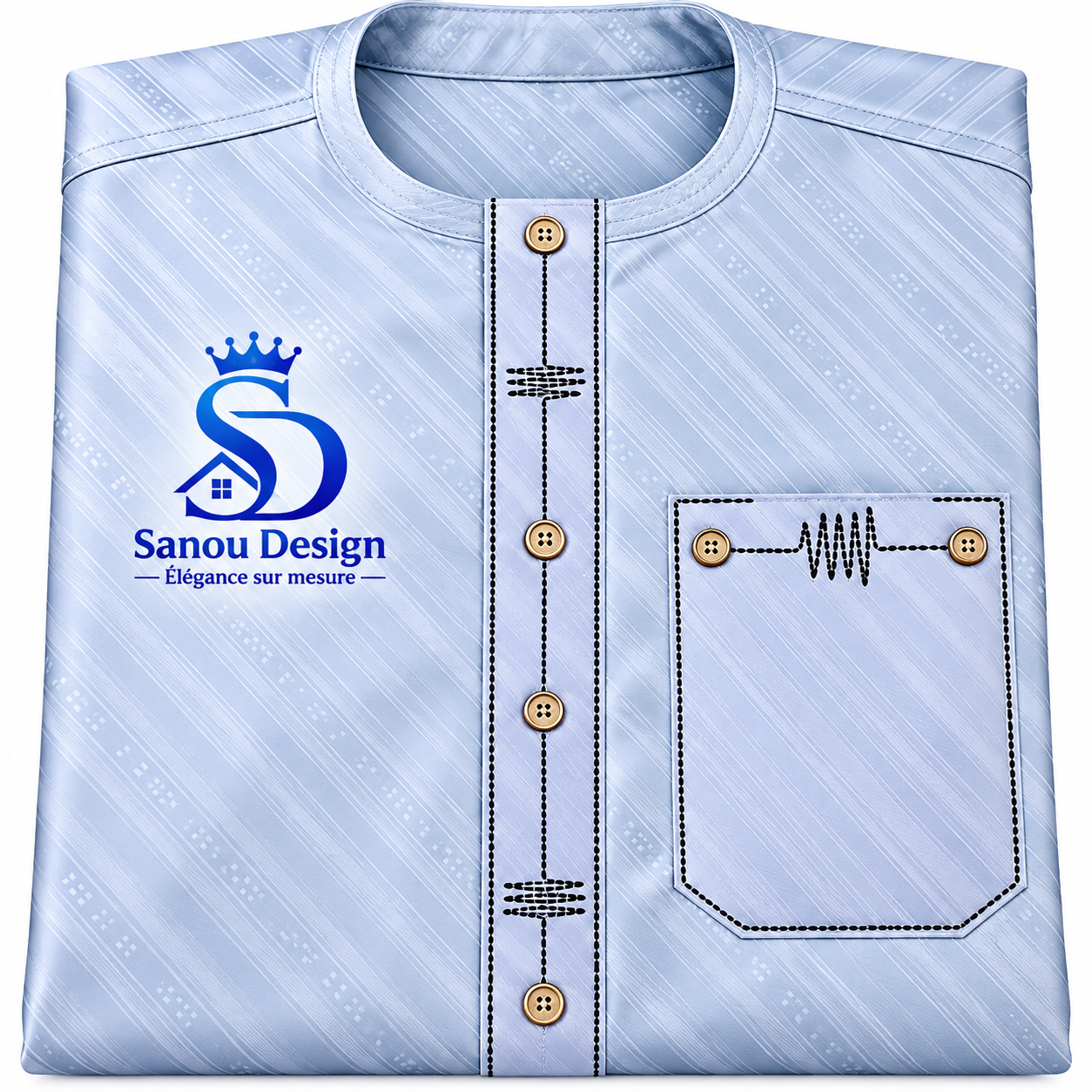 Boubou bleu glacé signé Sanou Design